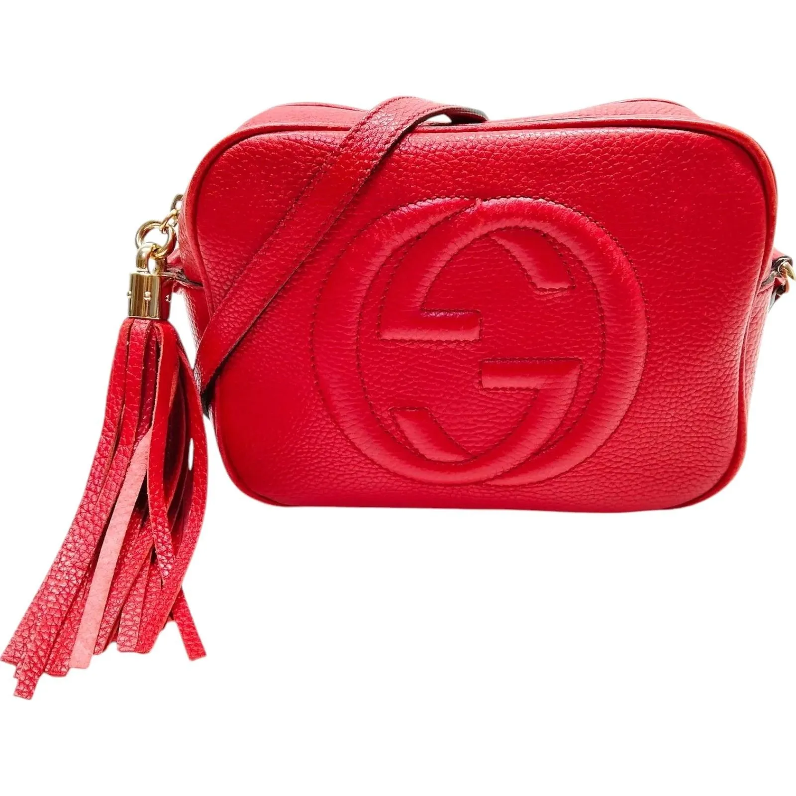 049642AT (X6) Gucci Crossbody Bag Red Leather