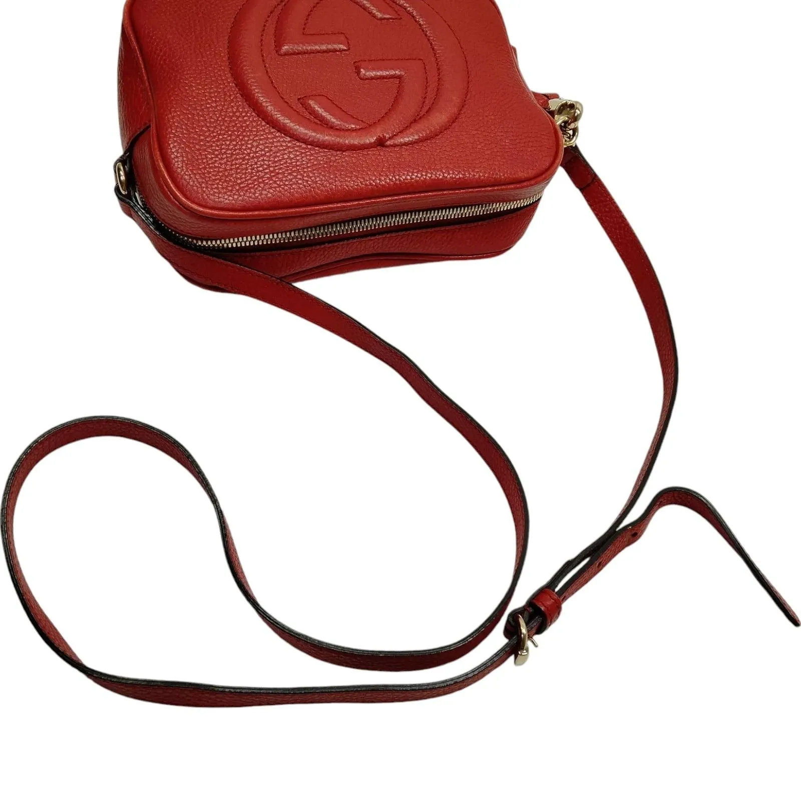 049642AT (X6) Gucci Crossbody Bag Red Leather