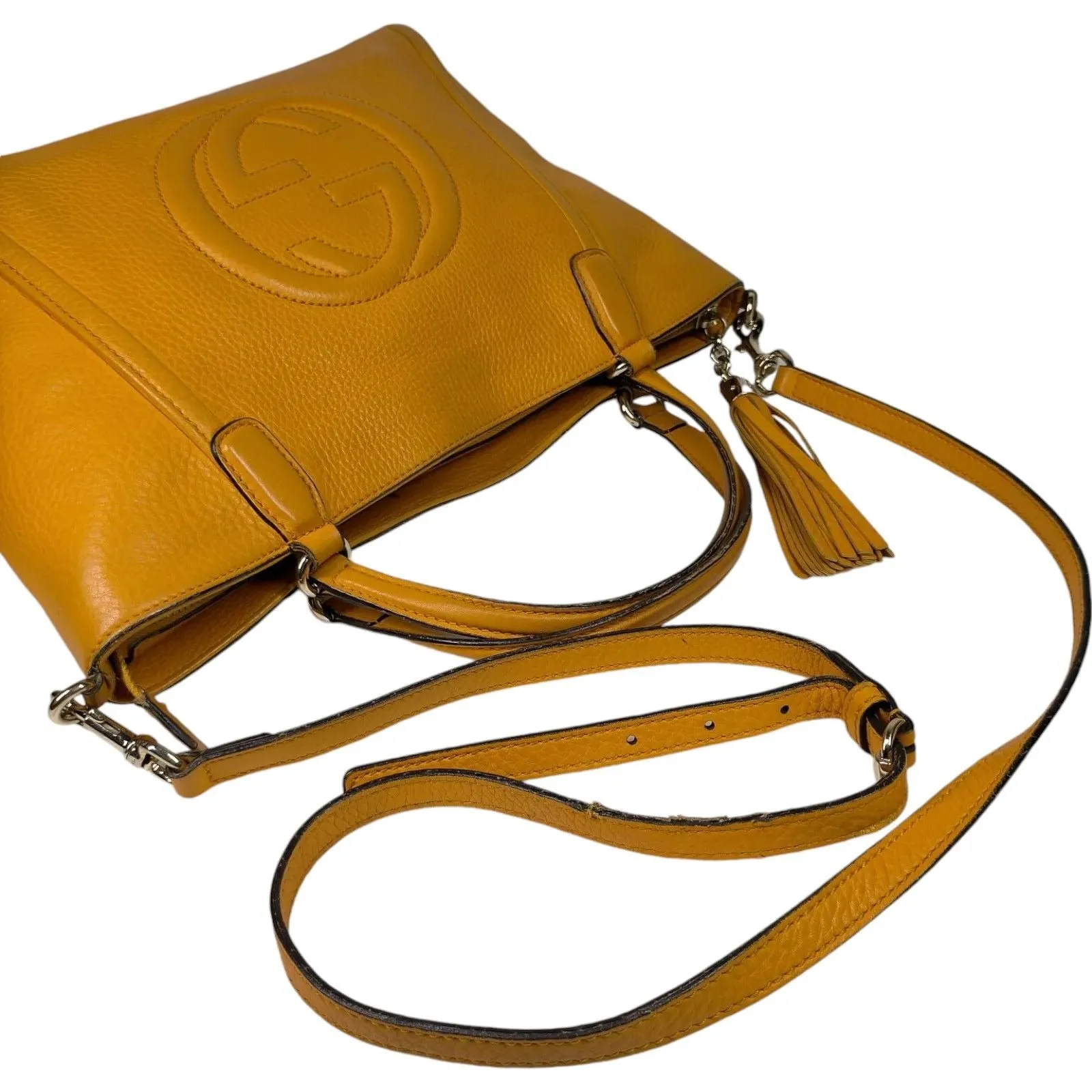 498570BB (X6) Gucci Crossbody Bag Yellow Leather