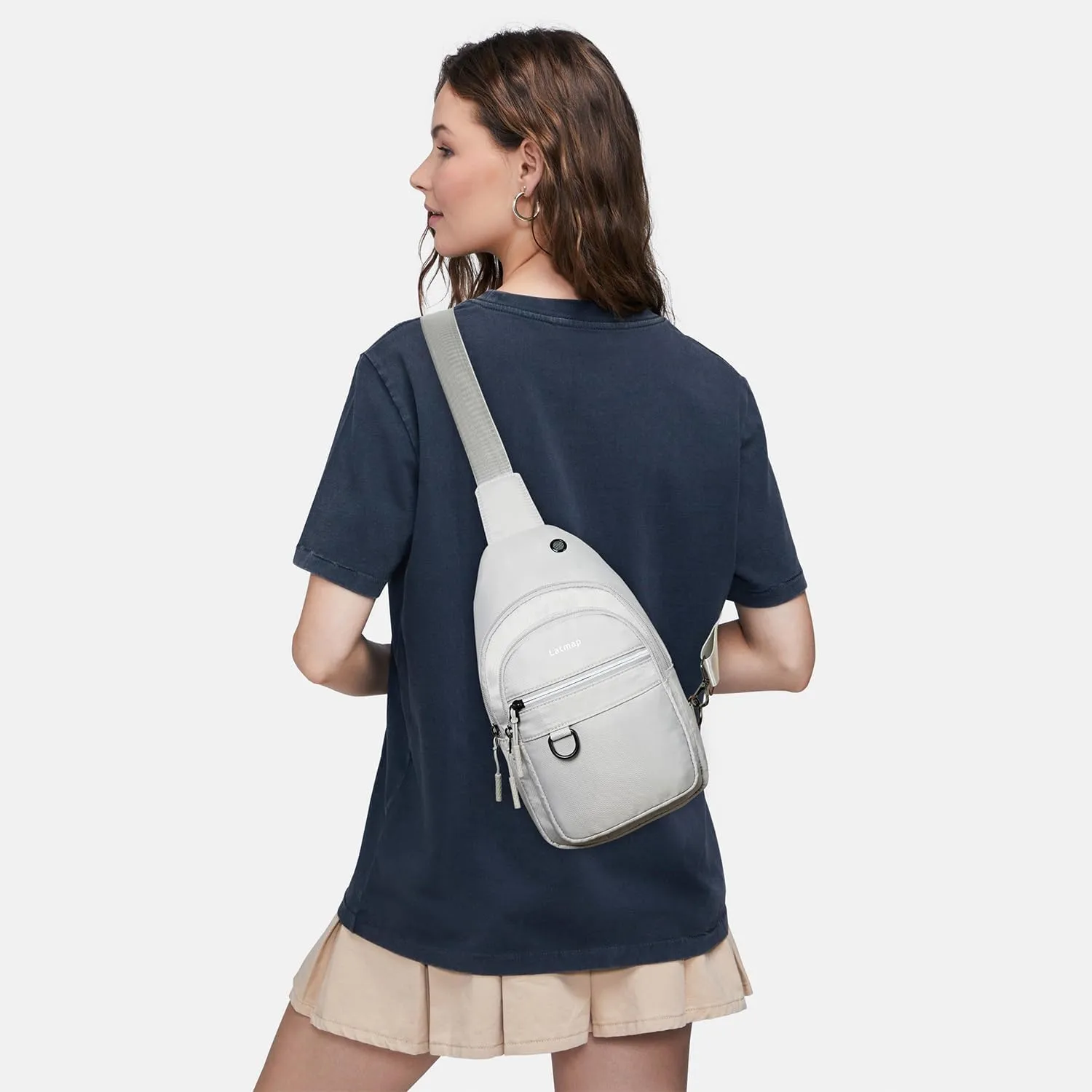 7L Sling Bag for Women Men Crossbody Belt Bag Small Travel Sling Backpack Anti Theft Chest Daypack Purse Faux Leather