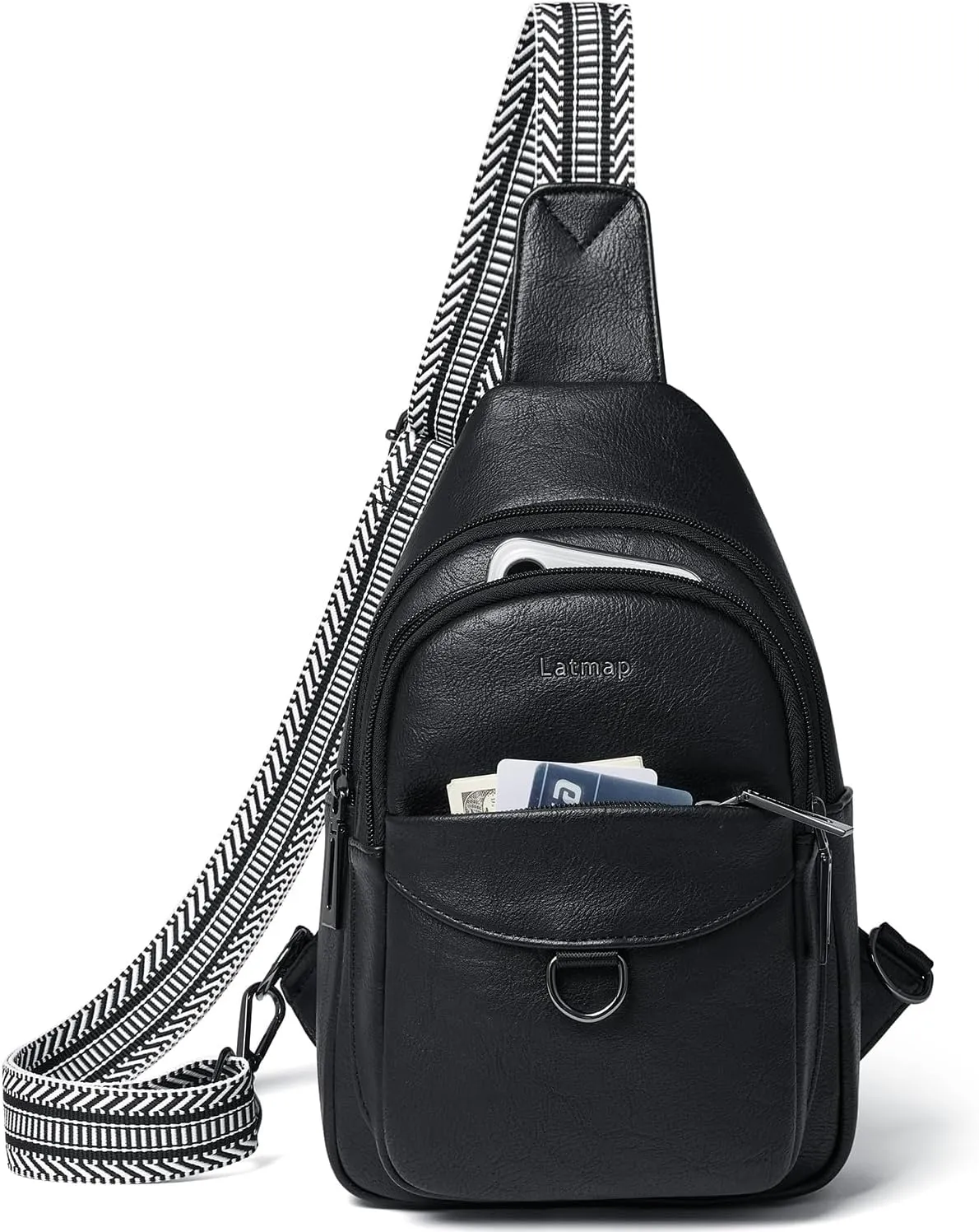 7L Sling Bag for Women Men Crossbody Belt Bag Small Travel Sling Backpack Anti Theft Chest Daypack Purse Faux Leather