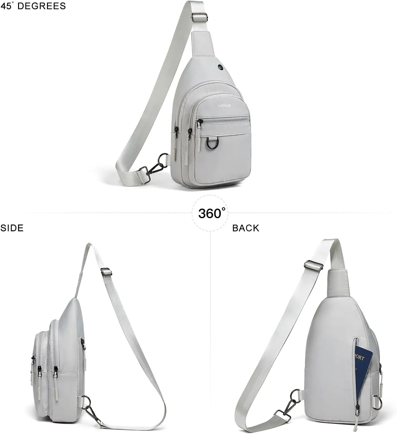 7L Sling Bag for Women Men Crossbody Belt Bag Small Travel Sling Backpack Anti Theft Chest Daypack Purse Faux Leather