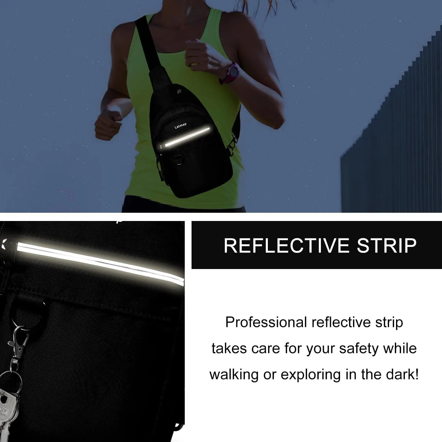 7L Sling Bag for Women Men Crossbody Belt Bag Small Travel Sling Backpack Anti Theft Chest Daypack Purse Faux Leather