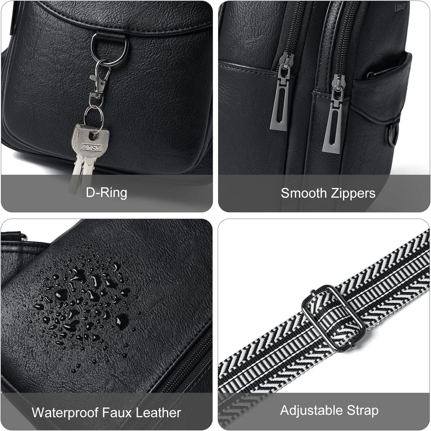 7L Sling Bag for Women Men Crossbody Belt Bag Small Travel Sling Backpack Anti Theft Chest Daypack Purse Faux Leather