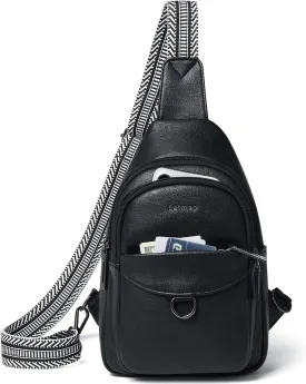 7L Sling Bag for Women Men Crossbody Belt Bag Small Travel Sling Backpack Anti Theft Chest Daypack Purse Faux Leather