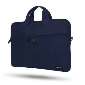 AirCase premium laptop bag with handle & shoulder strap fits upto 14.1" and 15.6" laptop/macbook, wrinkle free, padded, water resistant light polyester sleeve pouch, for men & women
