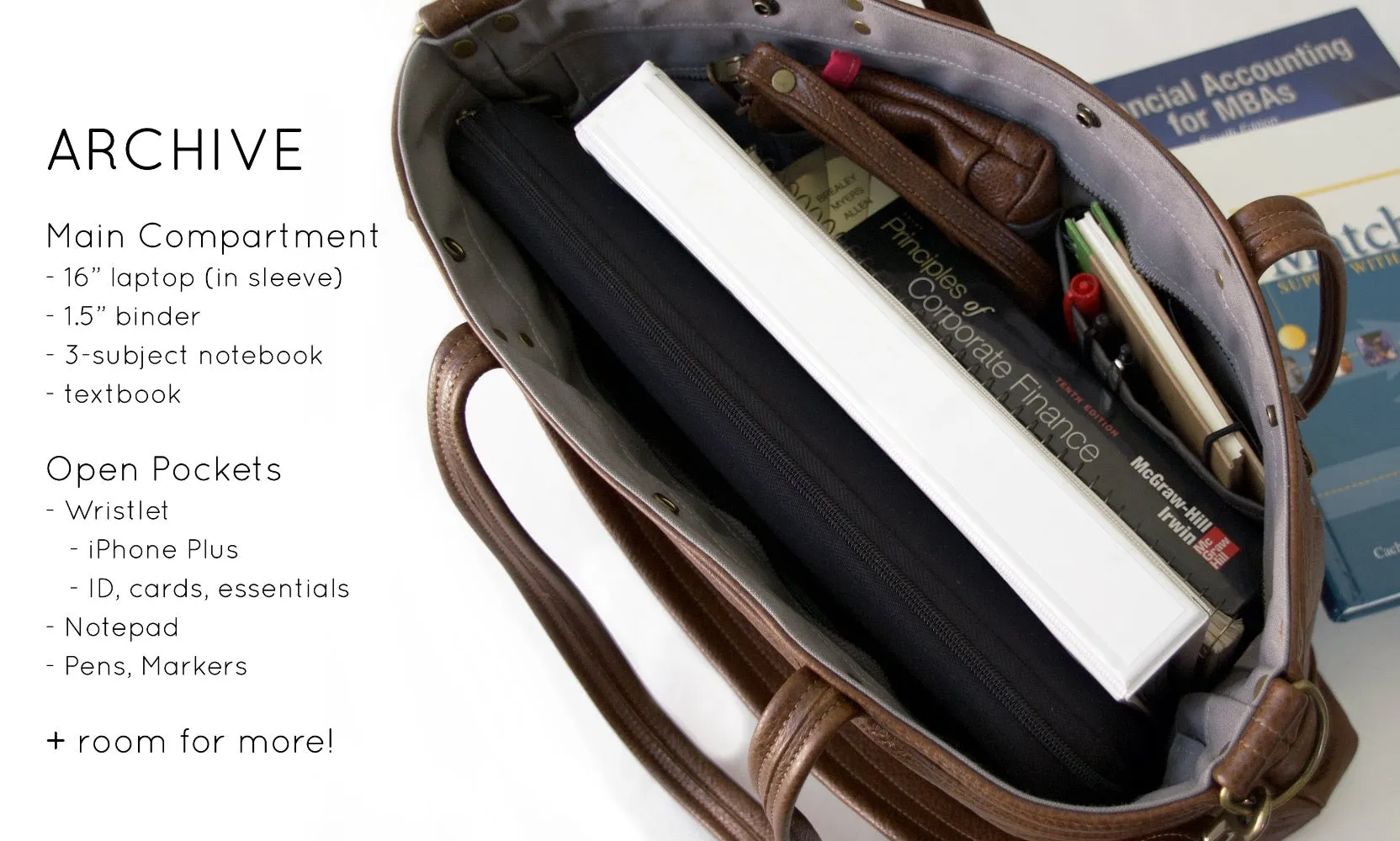 Archive Tote in Chestnut
