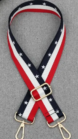 Bag Strap - Stripe - Blue/Red/White with Stars