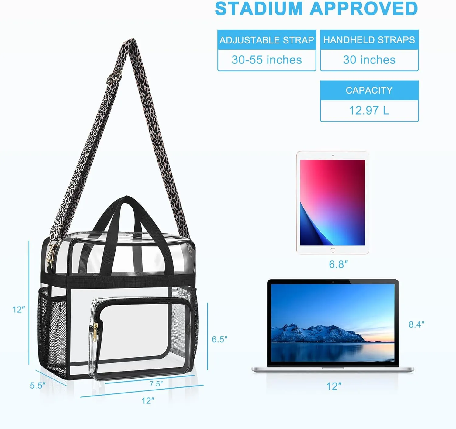 Bagenius Clear Bag Stadium Approved 12612 Clear bag for Stadium Events Sports Concert Festival Work