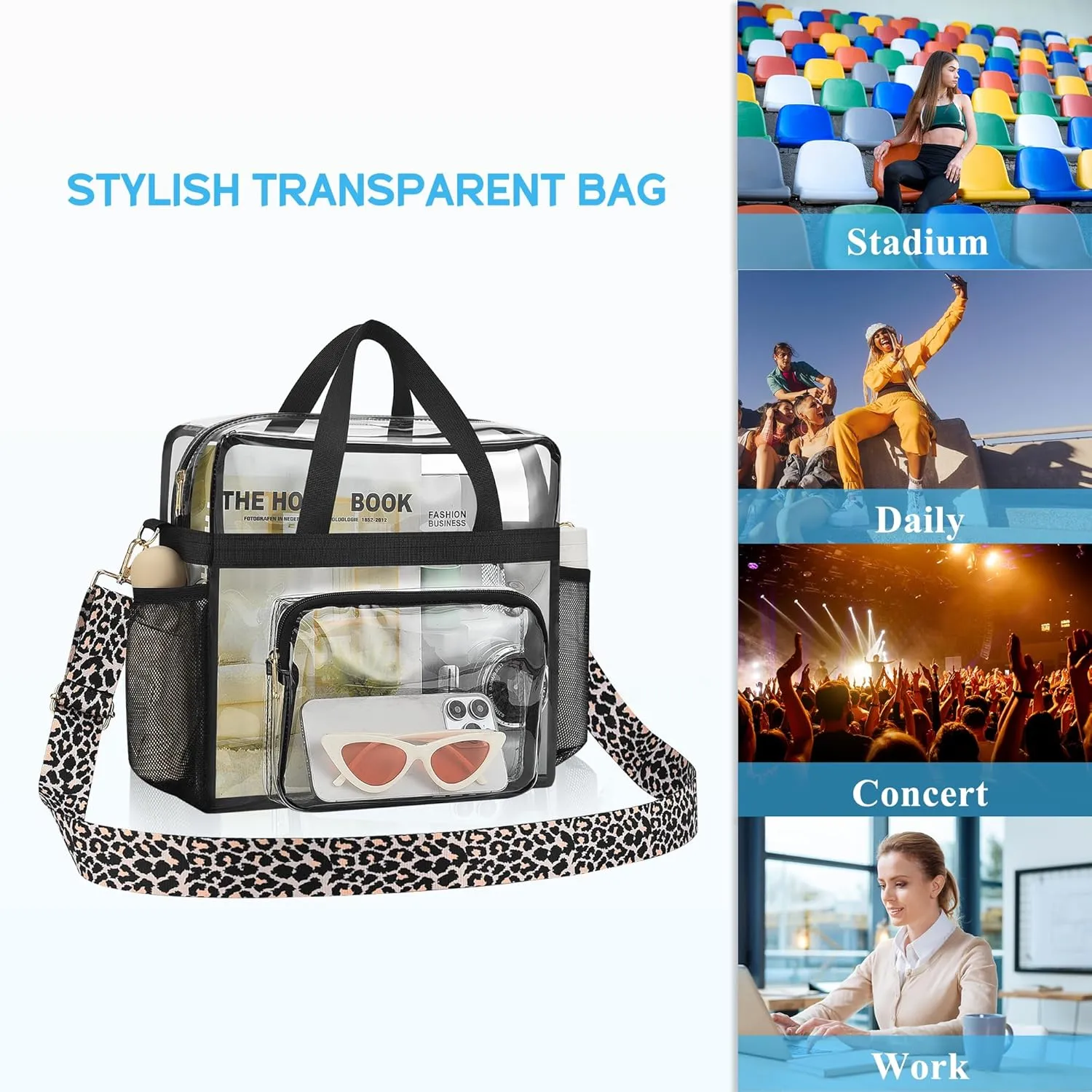 Bagenius Clear Bag Stadium Approved 12612 Clear bag for Stadium Events Sports Concert Festival Work