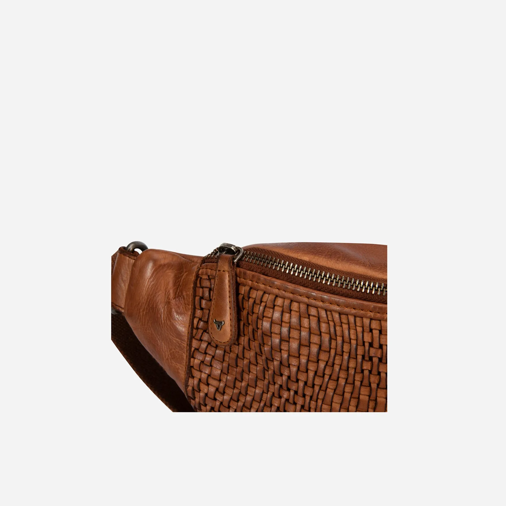 Bell Washed Leather Maxi Waistbag, Cognac