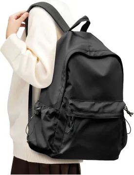 Black Backpack for School Women Girls, Waterproof Bookbag Cute High School Backpack for Men Teen Boys, Lightweight Travel College Back Pack Mochilas Escolares para Casual Daypack Rucksack