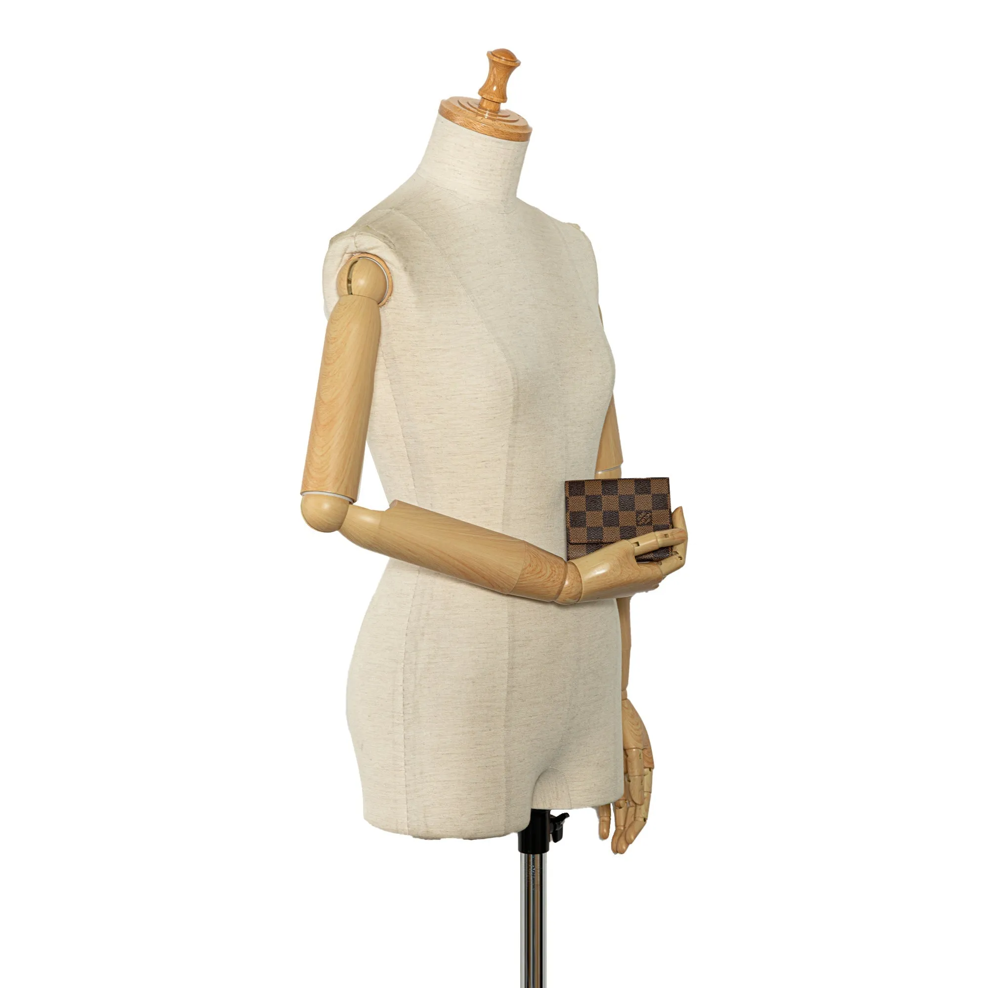 Brown Louis Vuitton Damier Ebene Business Card Holder