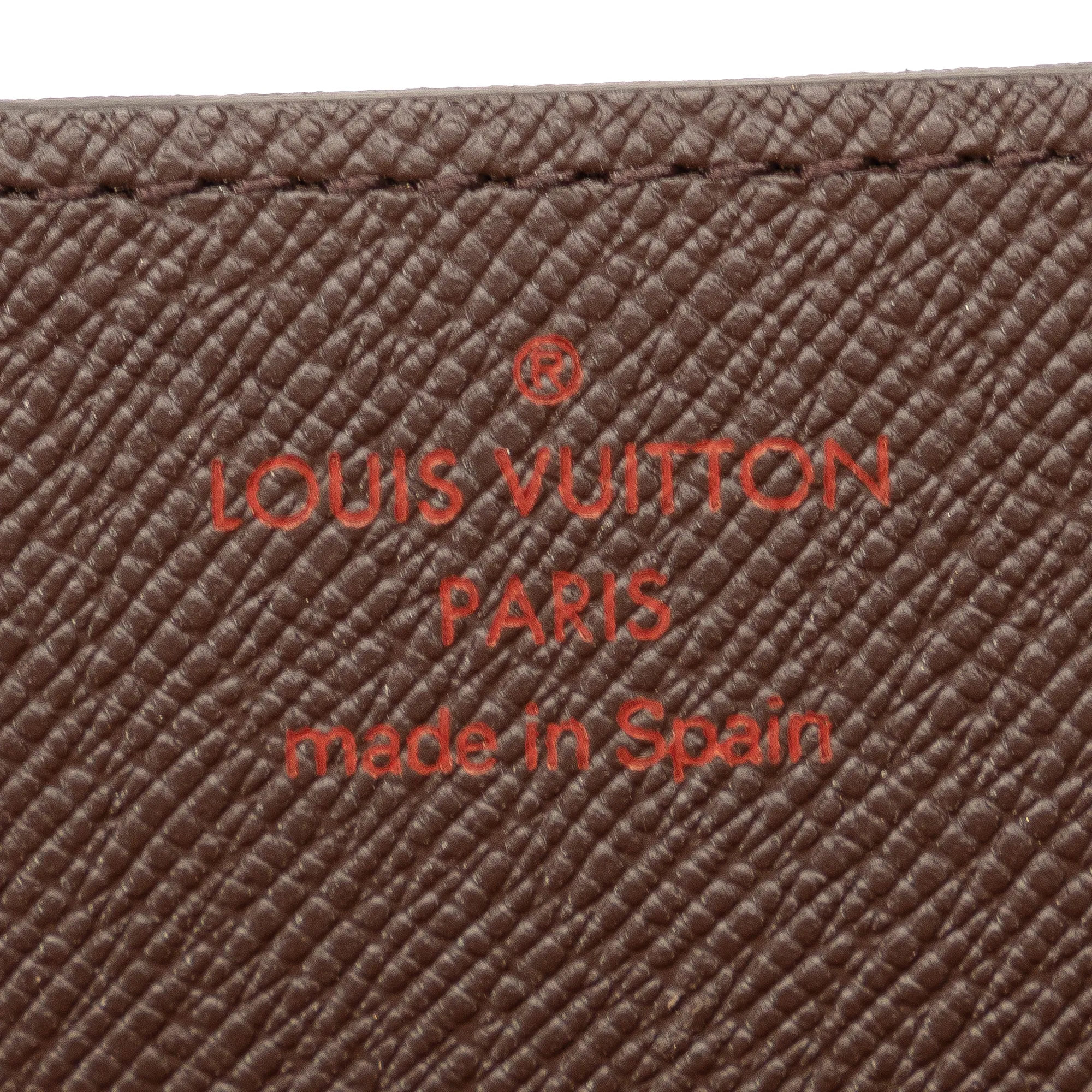 Brown Louis Vuitton Damier Ebene Business Card Holder