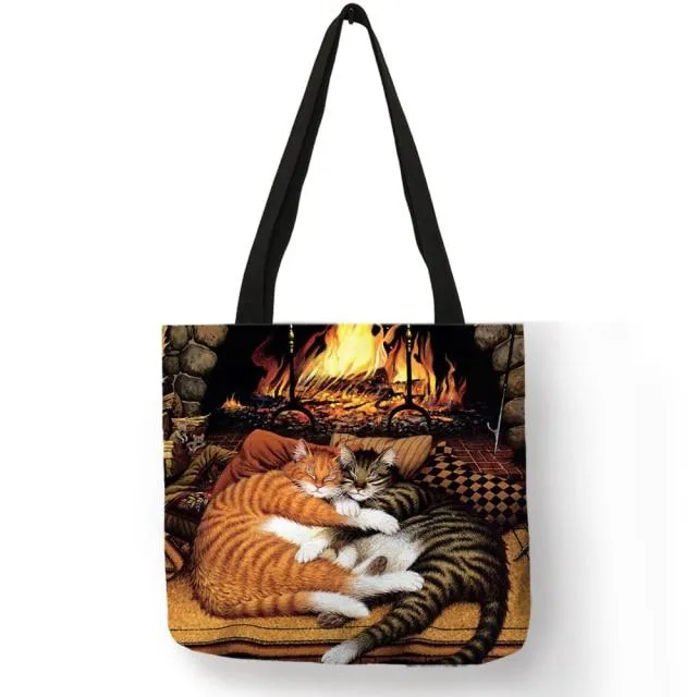 Cat Print Tote Bag