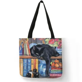 Cat Print Tote Bag