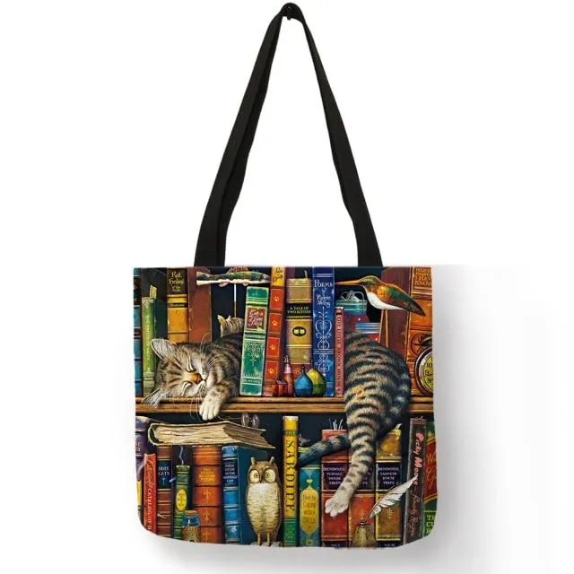 Cat Print Tote Bag