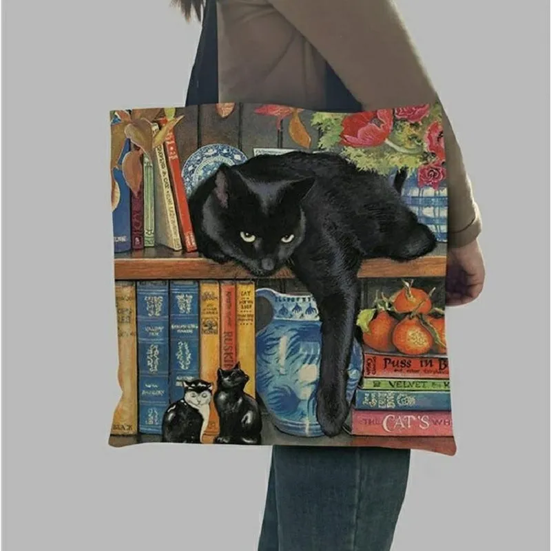 Cat Print Tote Bag