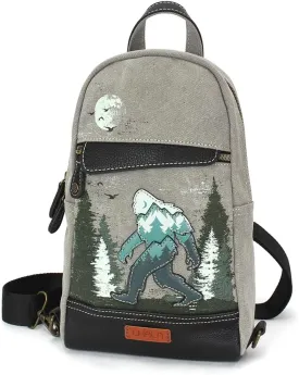 CHALA Canvas Sling Bag Women RFID Protected Canvas Crossbody Backpack with Adjustable Strap