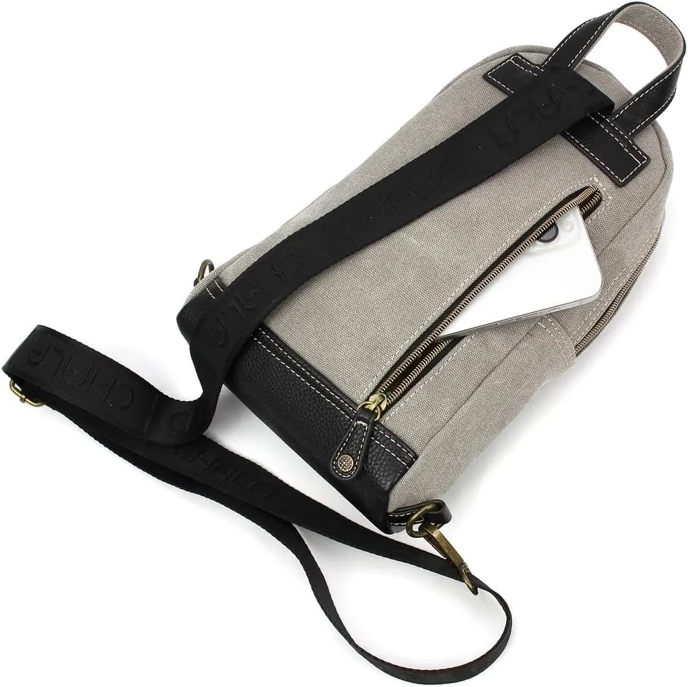 CHALA Canvas Sling Bag Women RFID Protected Canvas Crossbody Backpack with Adjustable Strap