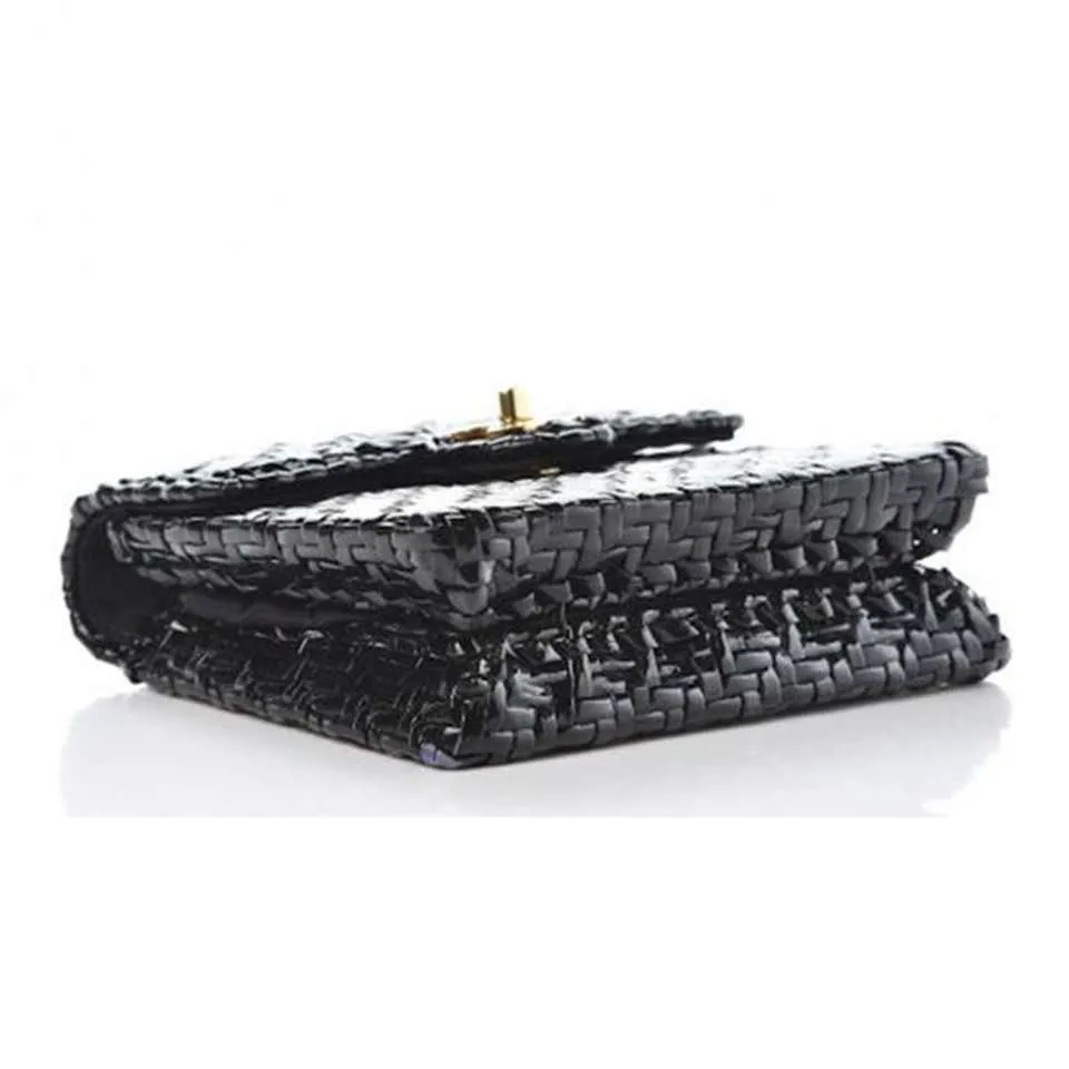 Chanel Flap Vintage 90s Mini Wicker Straw Classic Black Rattan Cross Body Bag
