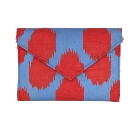 Chatham Silk Ikat Envelope Clutch - Small - Red, Blue