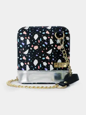 Cosmo Caravan Black & Silver Printed Crossbody Bag | Modern Myth