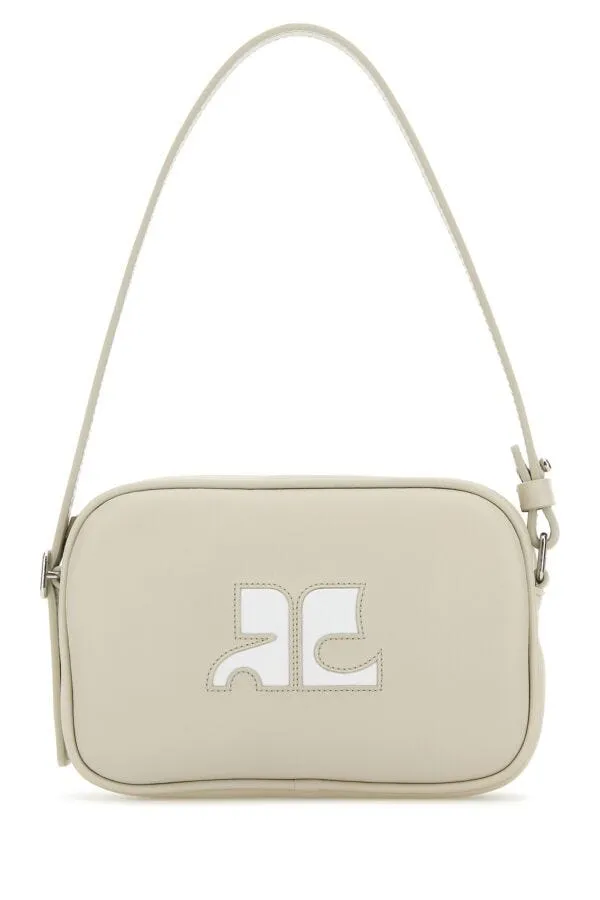 Courreges Women Sand Leather Slim Shoulder Bag