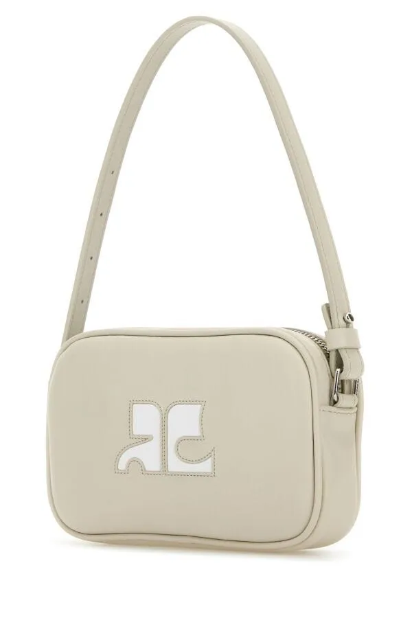 Courreges Women Sand Leather Slim Shoulder Bag