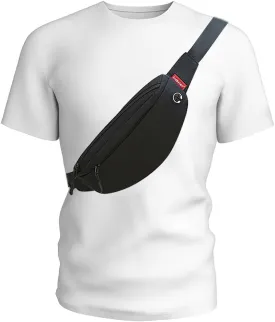 Crossbody Bag Fanny Pack for Men Women, Small Crossbody Sling Bag, Adjustable Waist Pack Durable Water Resistant Hip Pack Bumbag Belt Bag Chest Wallet for Travel Walking Running Hiking Cycling, Black