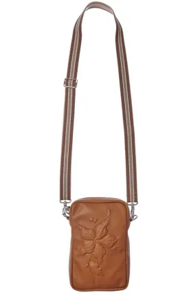 Crossbody Bag - Flower Cognac