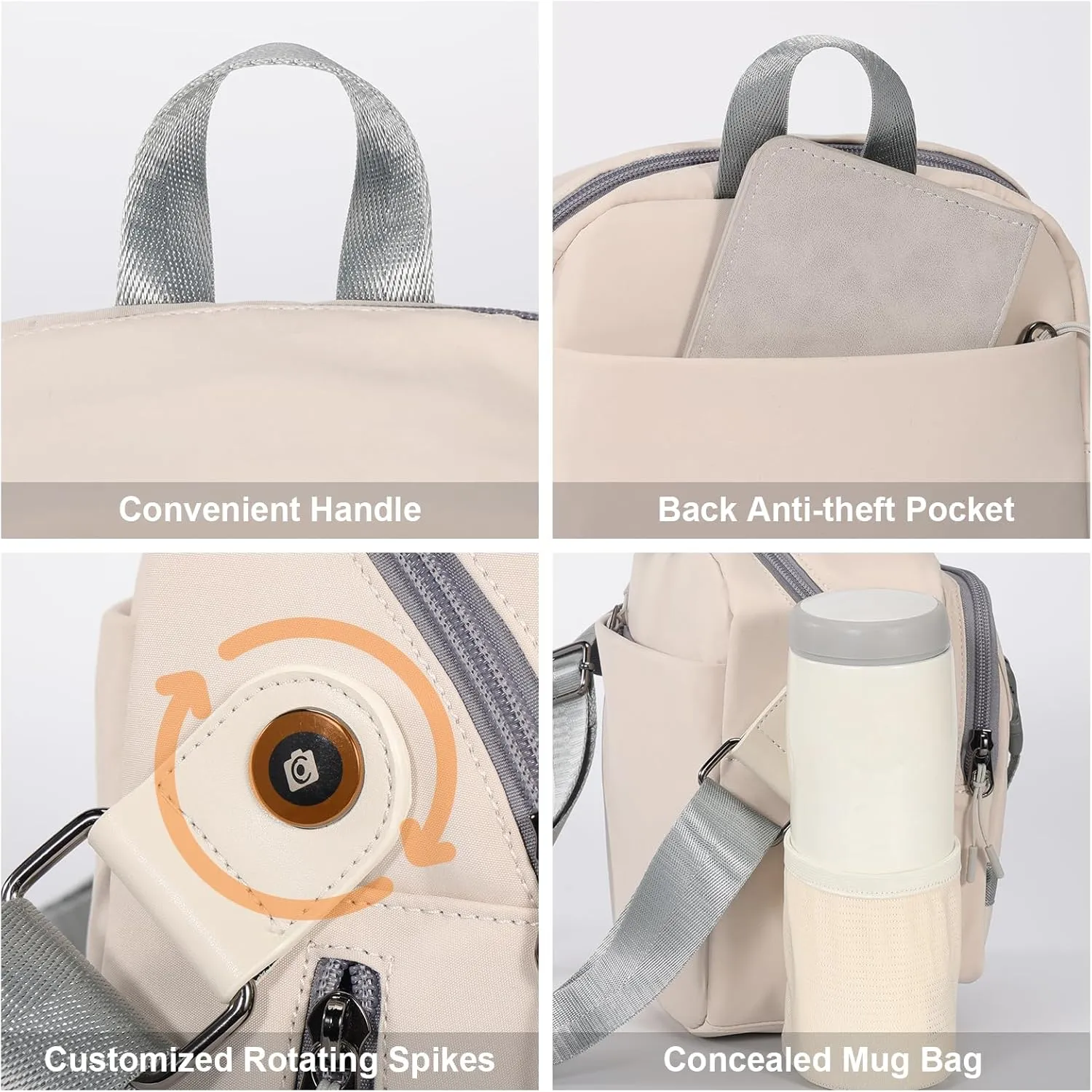 Cwatcun Camera BagSLR DSLR Canvas Sling Bag Small Compact Camera Shoulder Bag Crossbody Camera Case photography Purse for Canon Nikon Sony Fuji Mirrorless Cameras, White