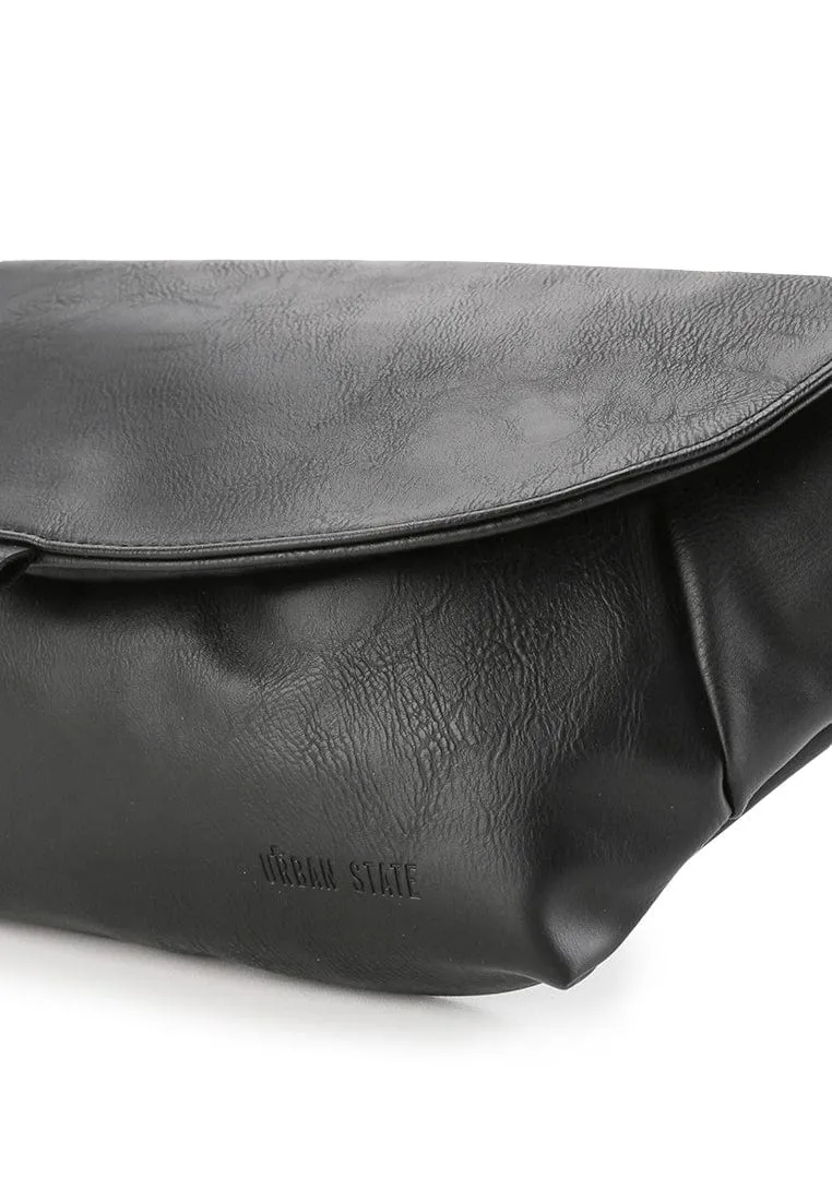 Distressed Leather Rogue Belt Bag - Black