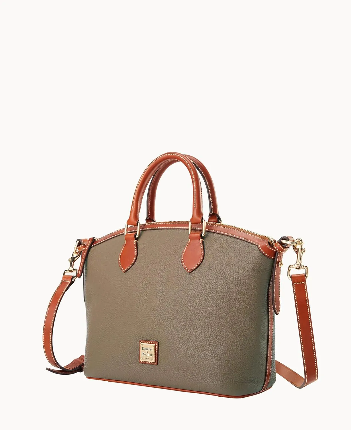 Dooney & Bourke Satchel Handbags for Women, Domed Leather Satchel Bag with Top Handles and Removable Crossbody Strap