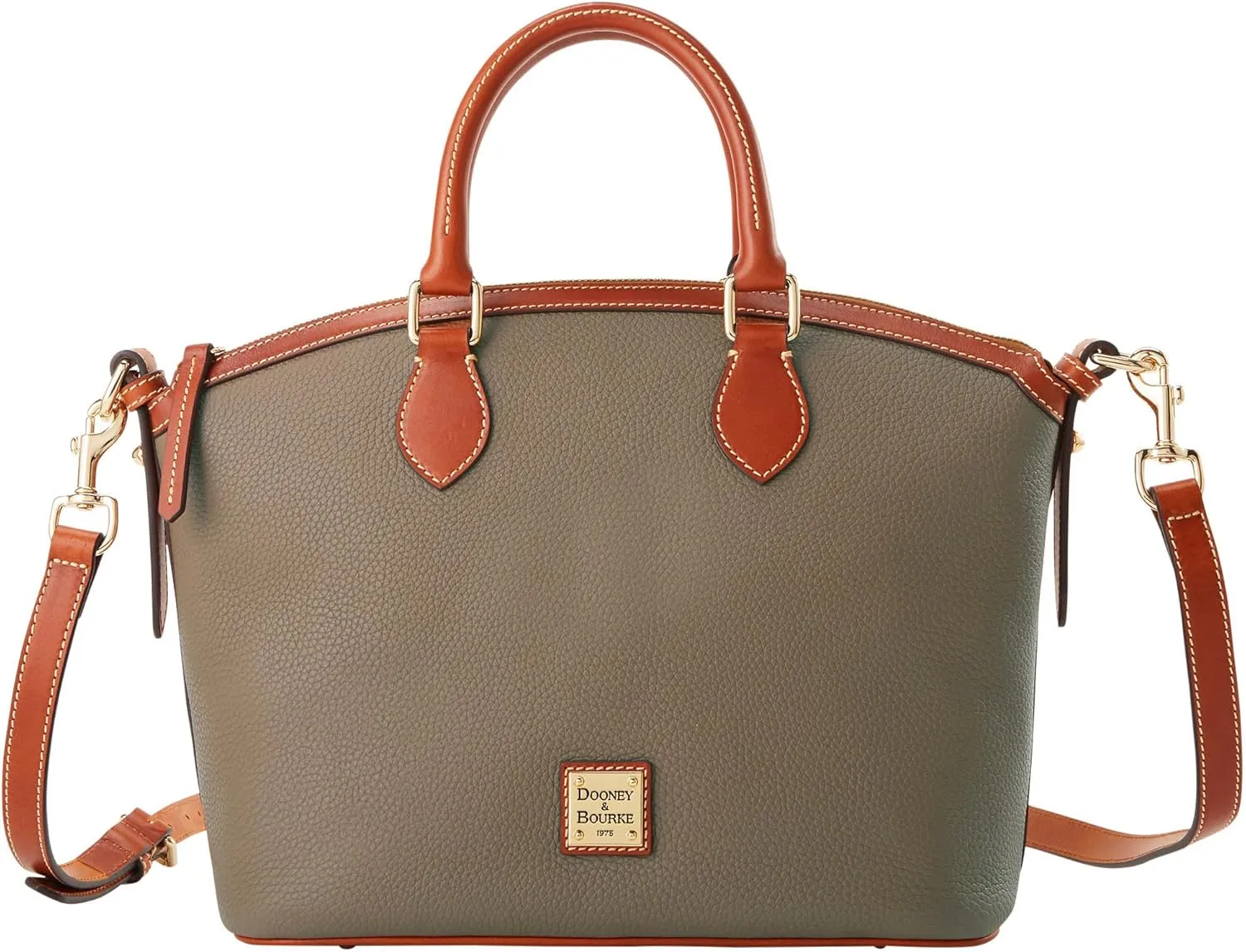 Dooney & Bourke Satchel Handbags for Women, Domed Leather Satchel Bag with Top Handles and Removable Crossbody Strap