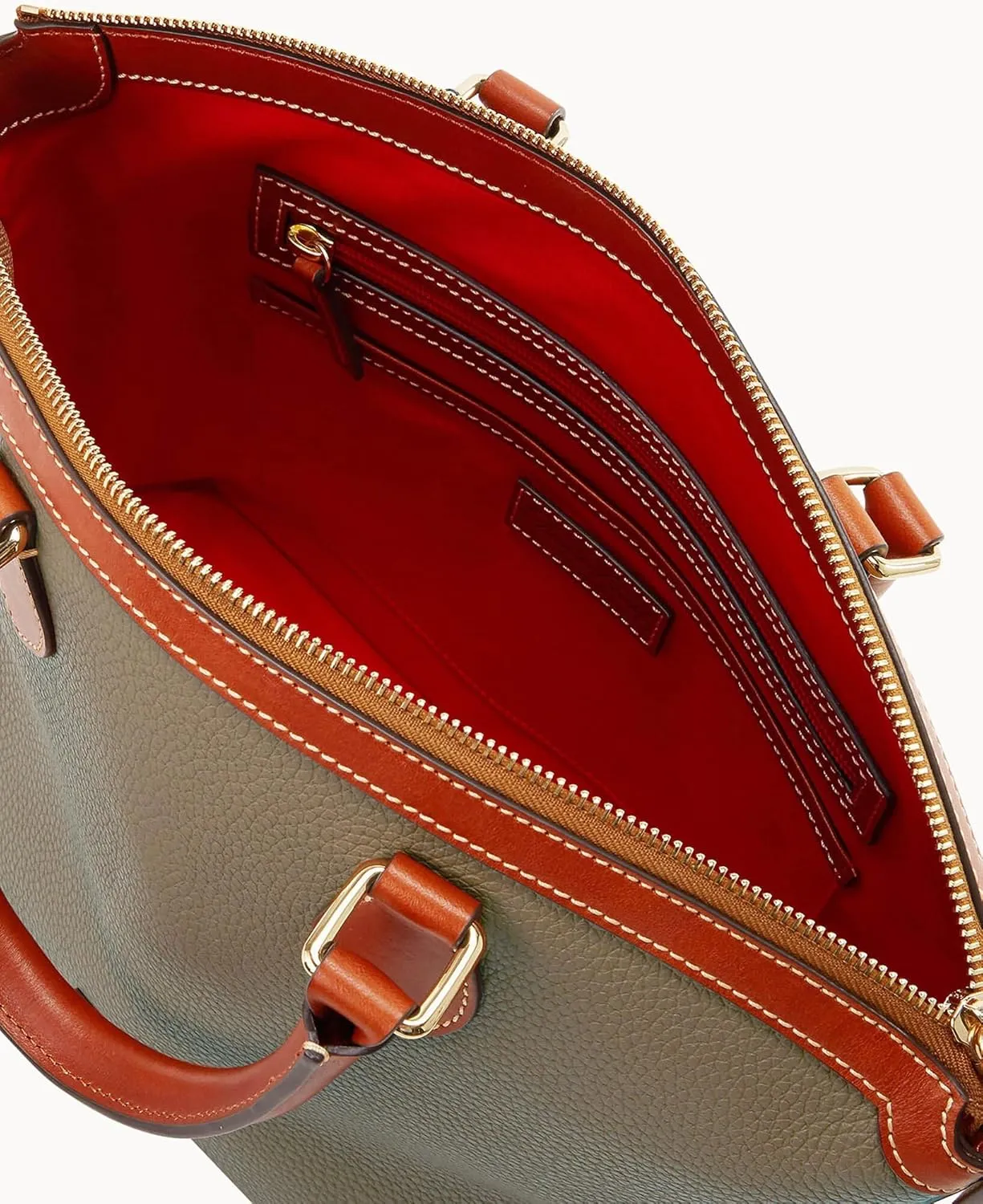 Dooney & Bourke Satchel Handbags for Women, Domed Leather Satchel Bag with Top Handles and Removable Crossbody Strap