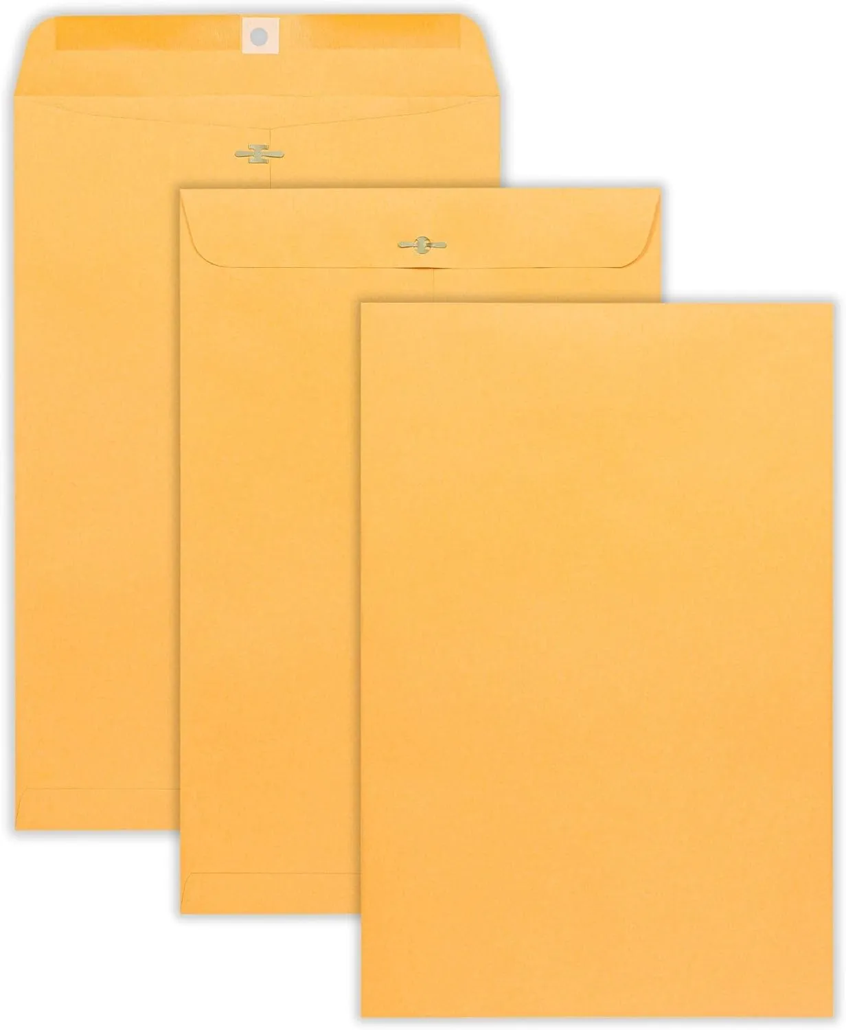 EnDoc 10 x 15 Clasp Envelopes - 100 Pack Brown Kraft Catalog Mailing Gummed Seal Envelope - 28lb Heavyweight 10x15 Inches Manila Envelopes for Home, Office, Business, Legal or School