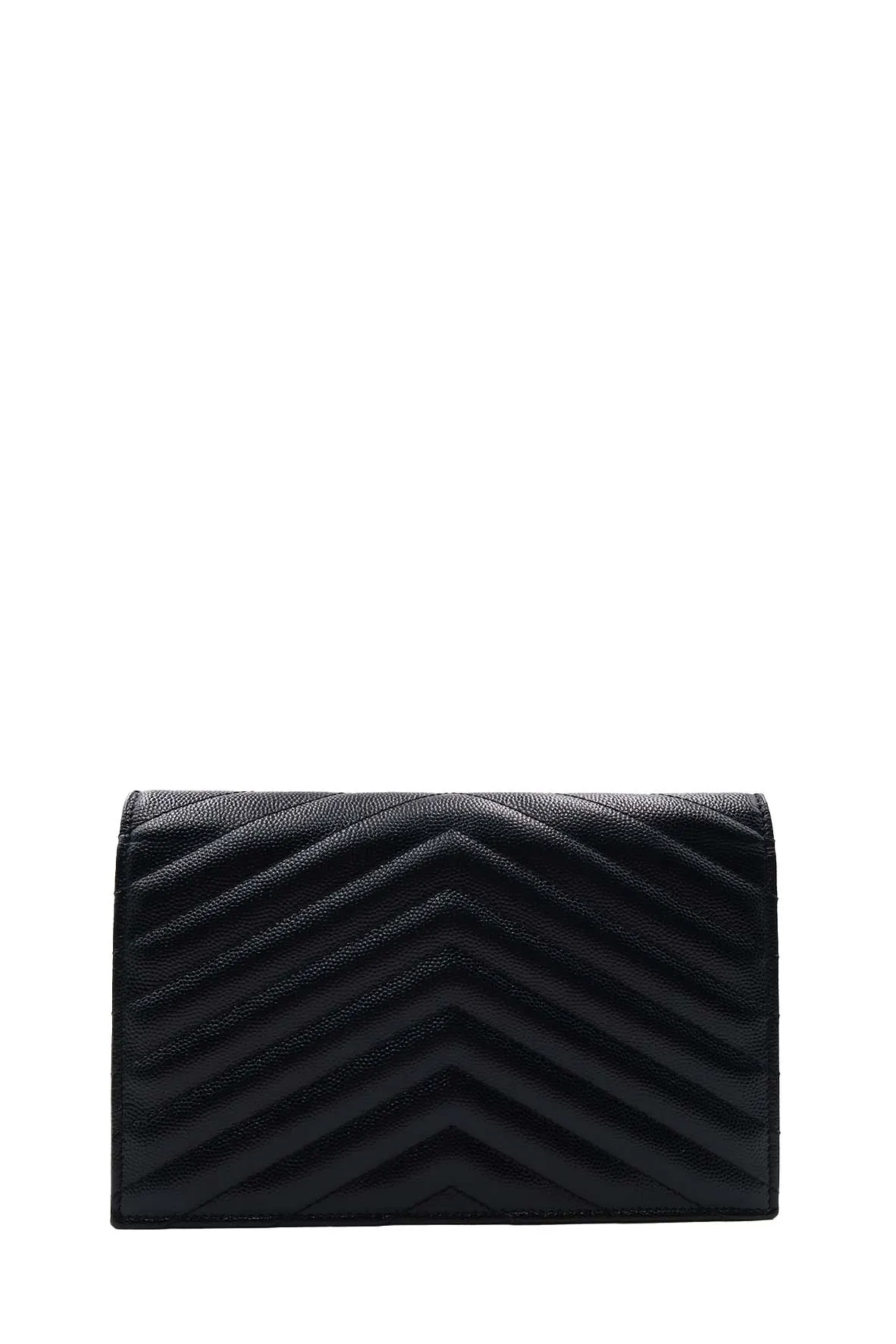 Envelope Chain Wallet  With Gold Hardware Black