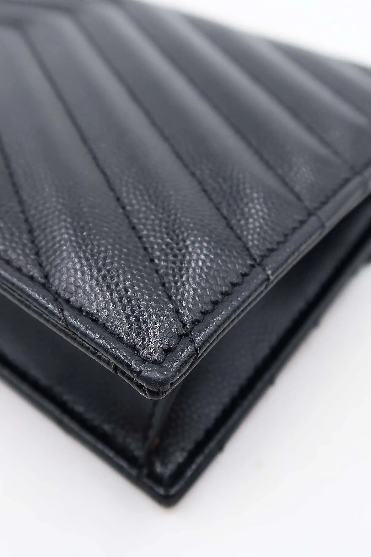 Envelope Chain Wallet  With Gold Hardware Black