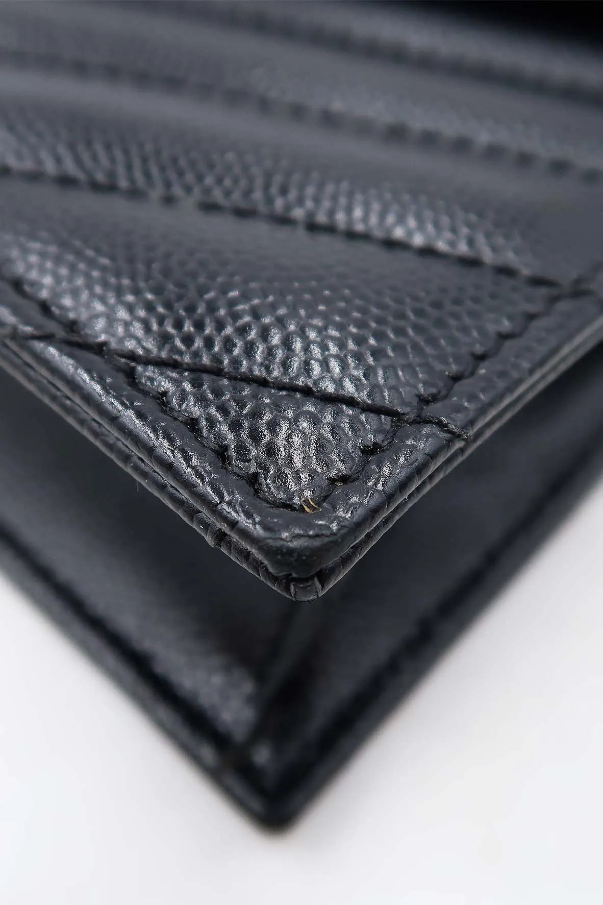 Envelope Chain Wallet  With Gold Hardware Black