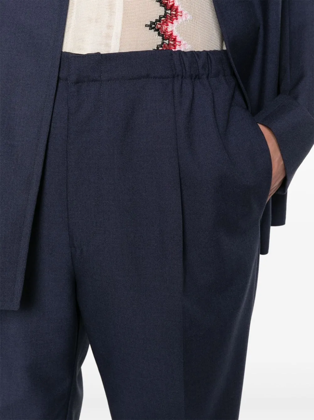 FENDI Elastic Waist Wool Pants for Women - SS24 Collection