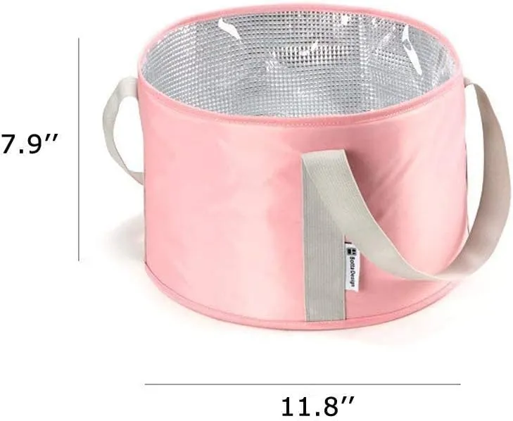 Folding Bucket Collapsible Outdoor Bucket Portable Travel Basin 15L Heat Preservation Waterproof Tub for Foot Soaking Bath, Fishing, Hiking Camping, Washing Dish