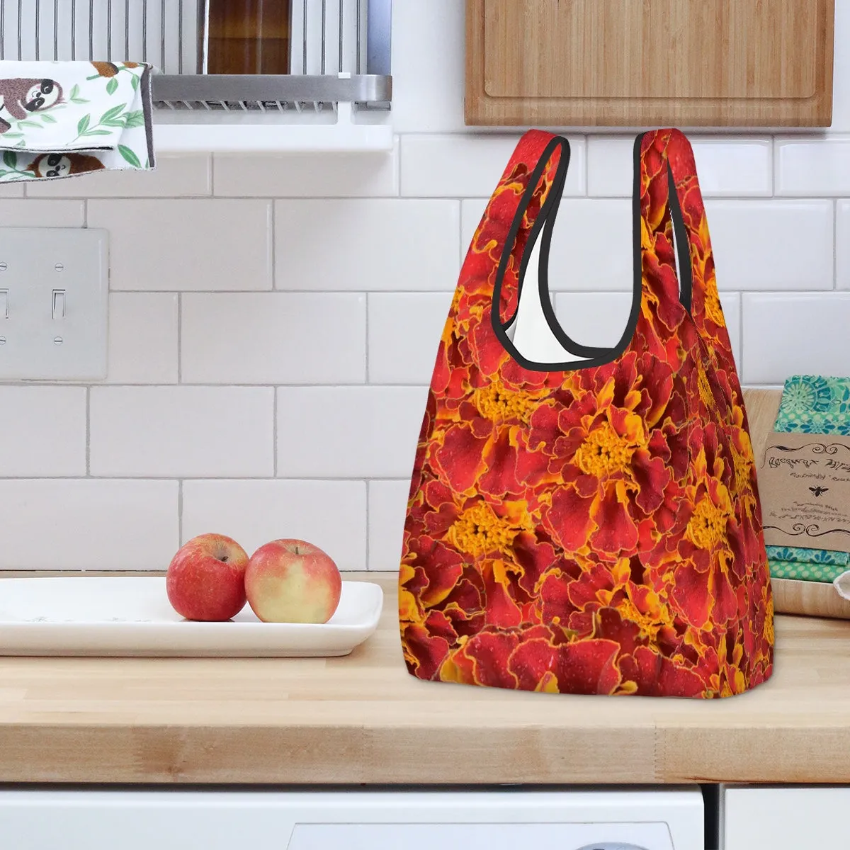 Folding Shopping Bag (Polyester with storage pouch) Marigold 1