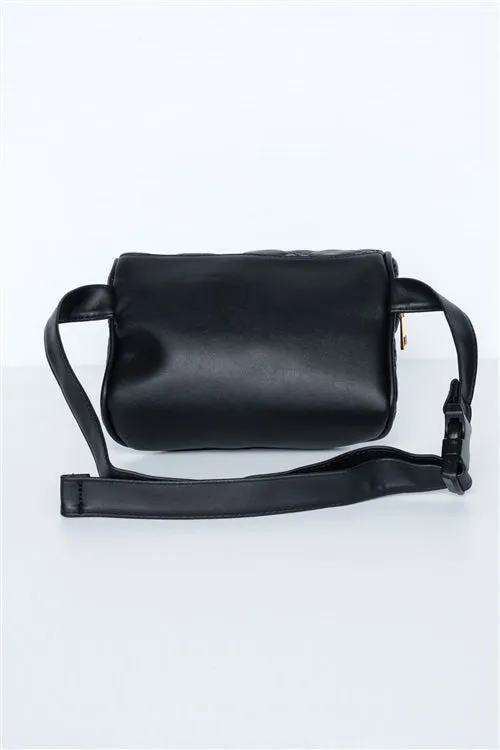 Galaxy Quilted Leather Waist Bag (Black)