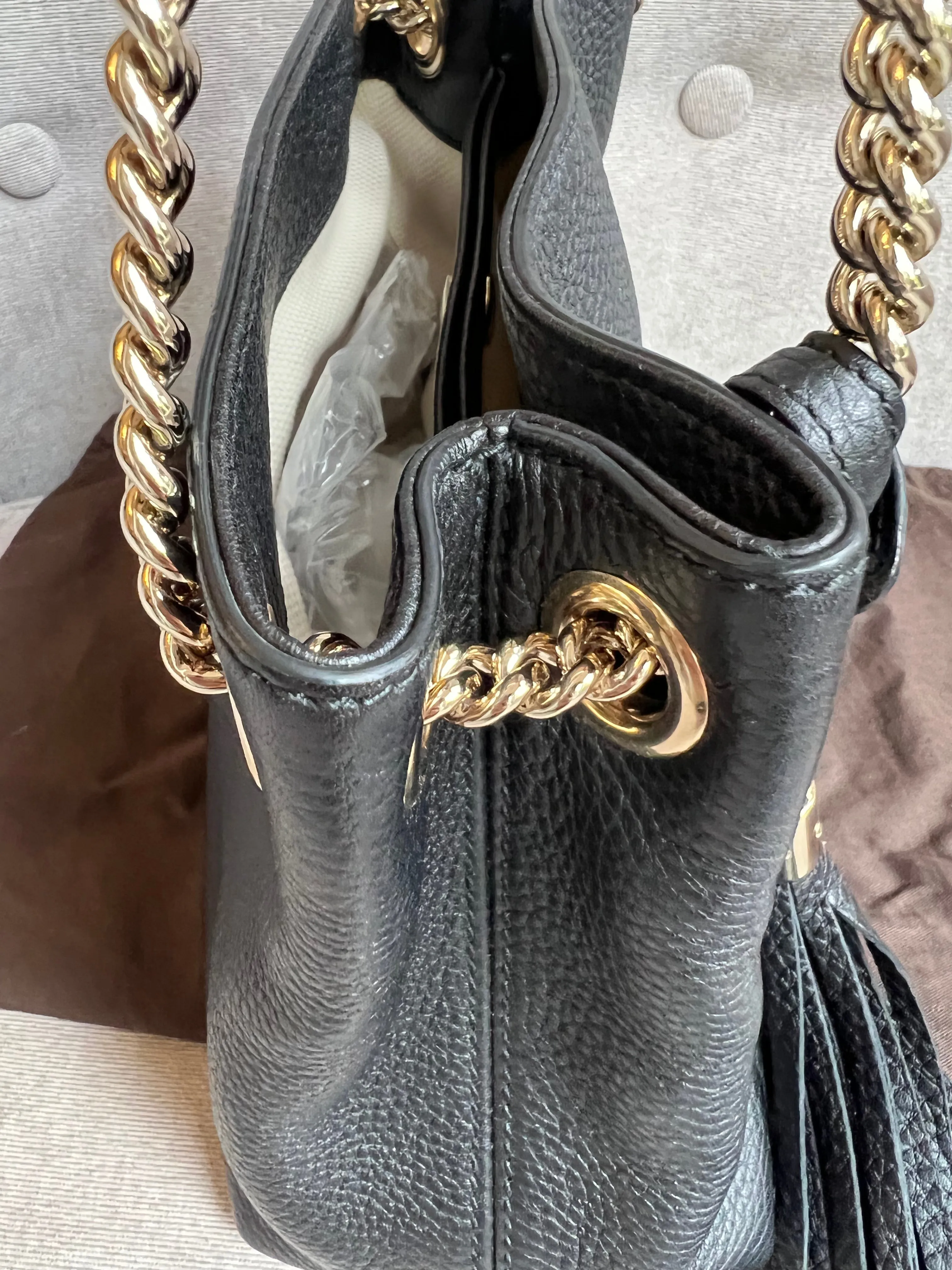 Gucci Black Mini Soho Chain Tote