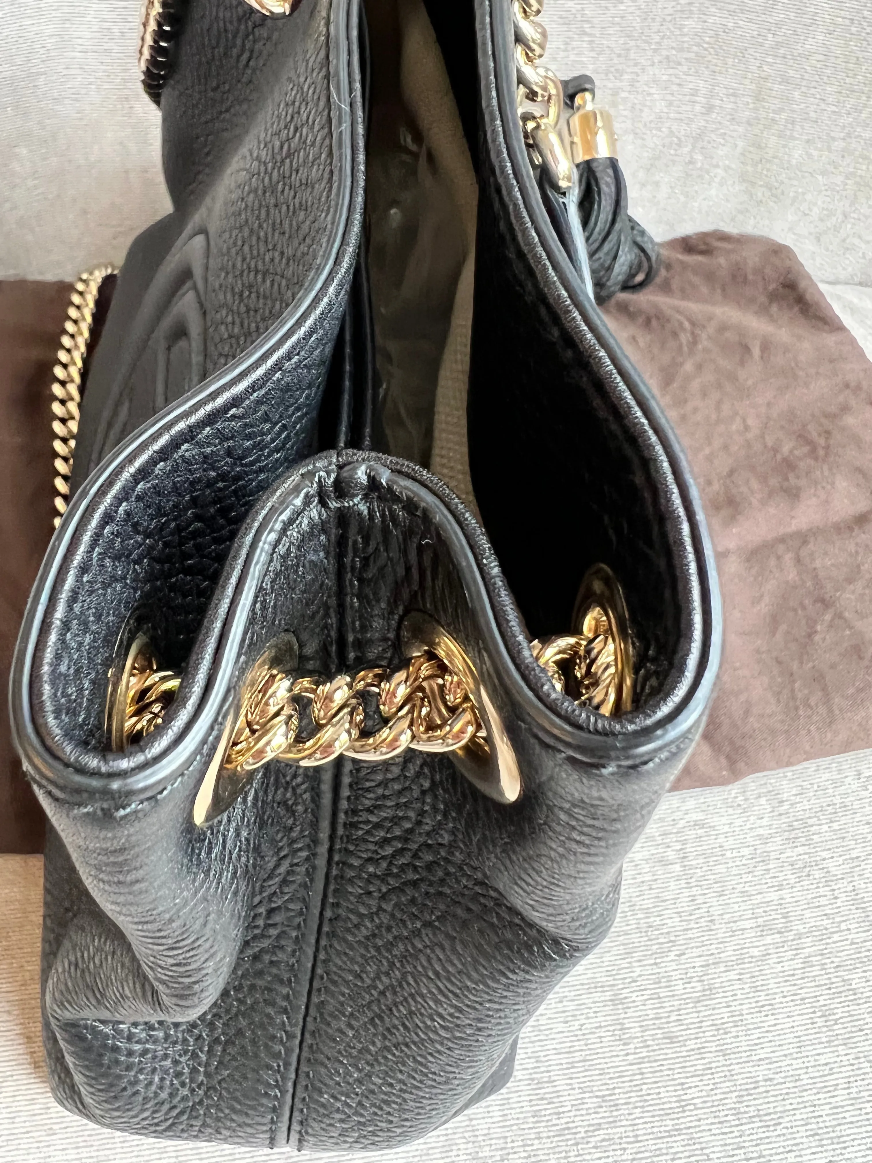 Gucci Black Mini Soho Chain Tote