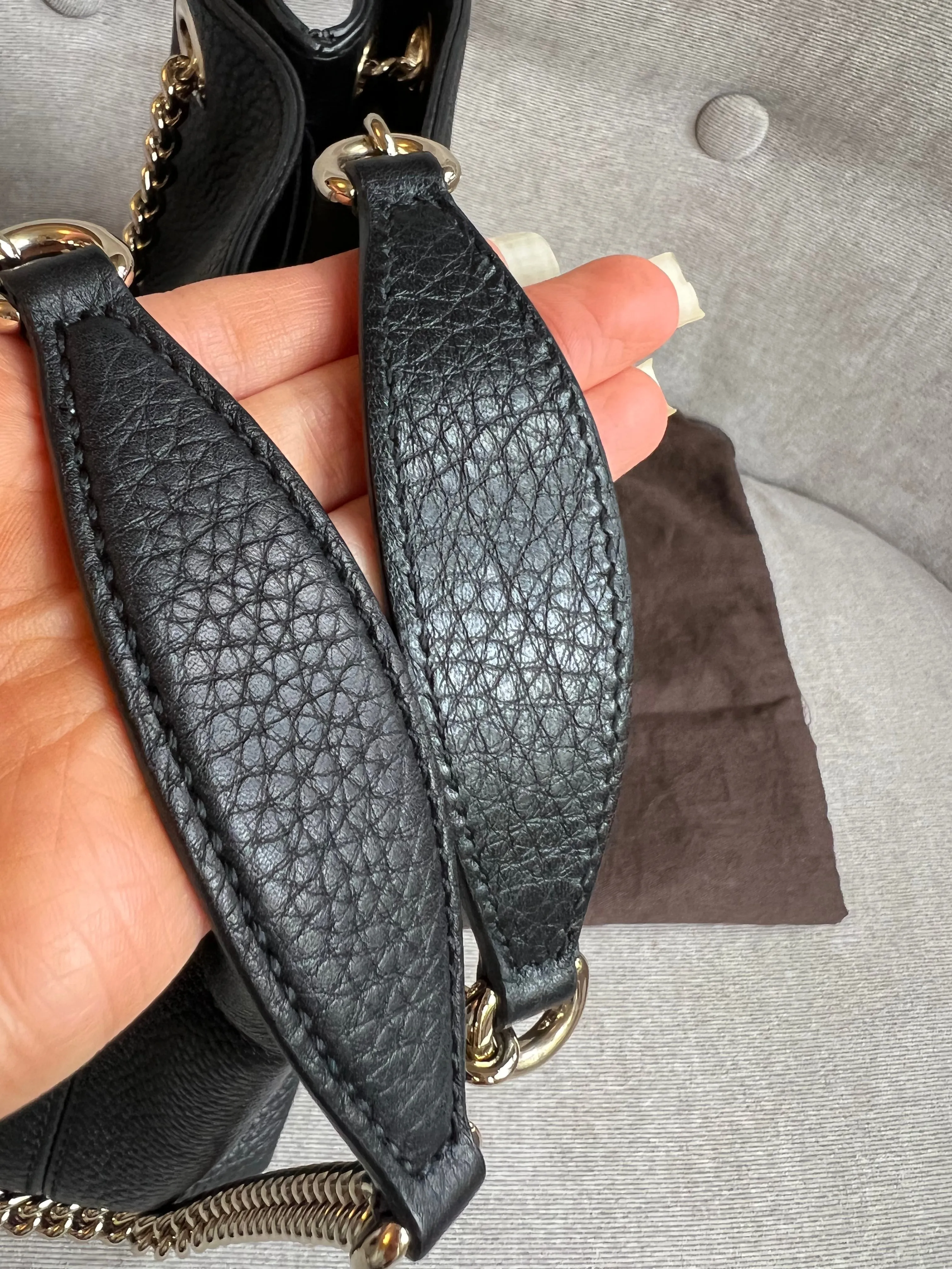 Gucci Black Mini Soho Chain Tote