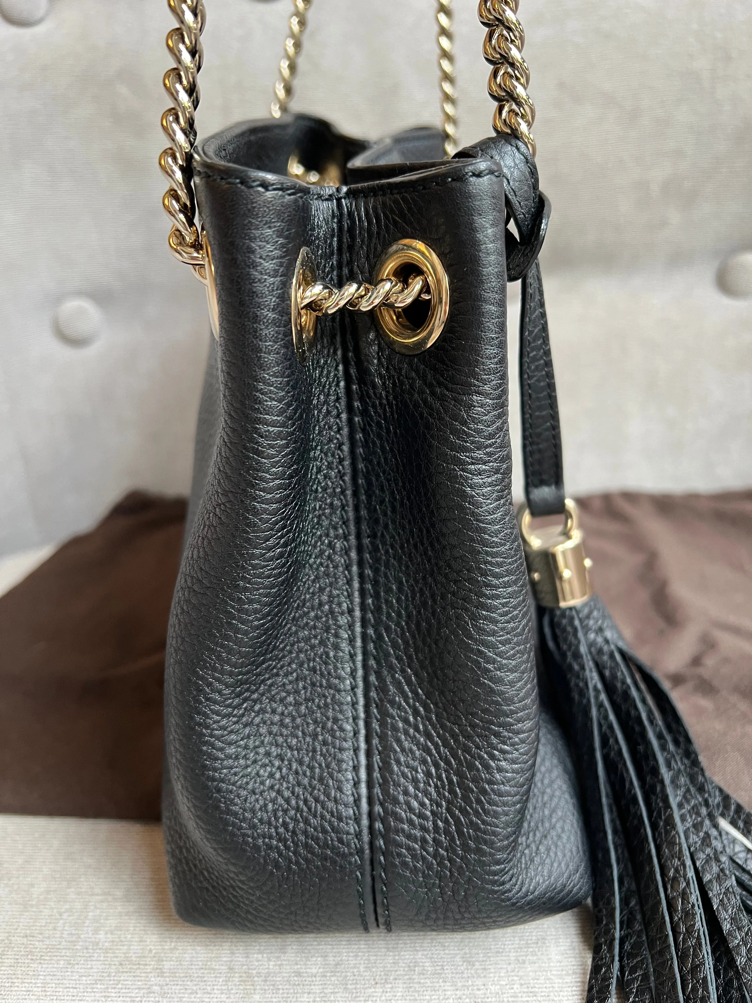 Gucci Black Mini Soho Chain Tote