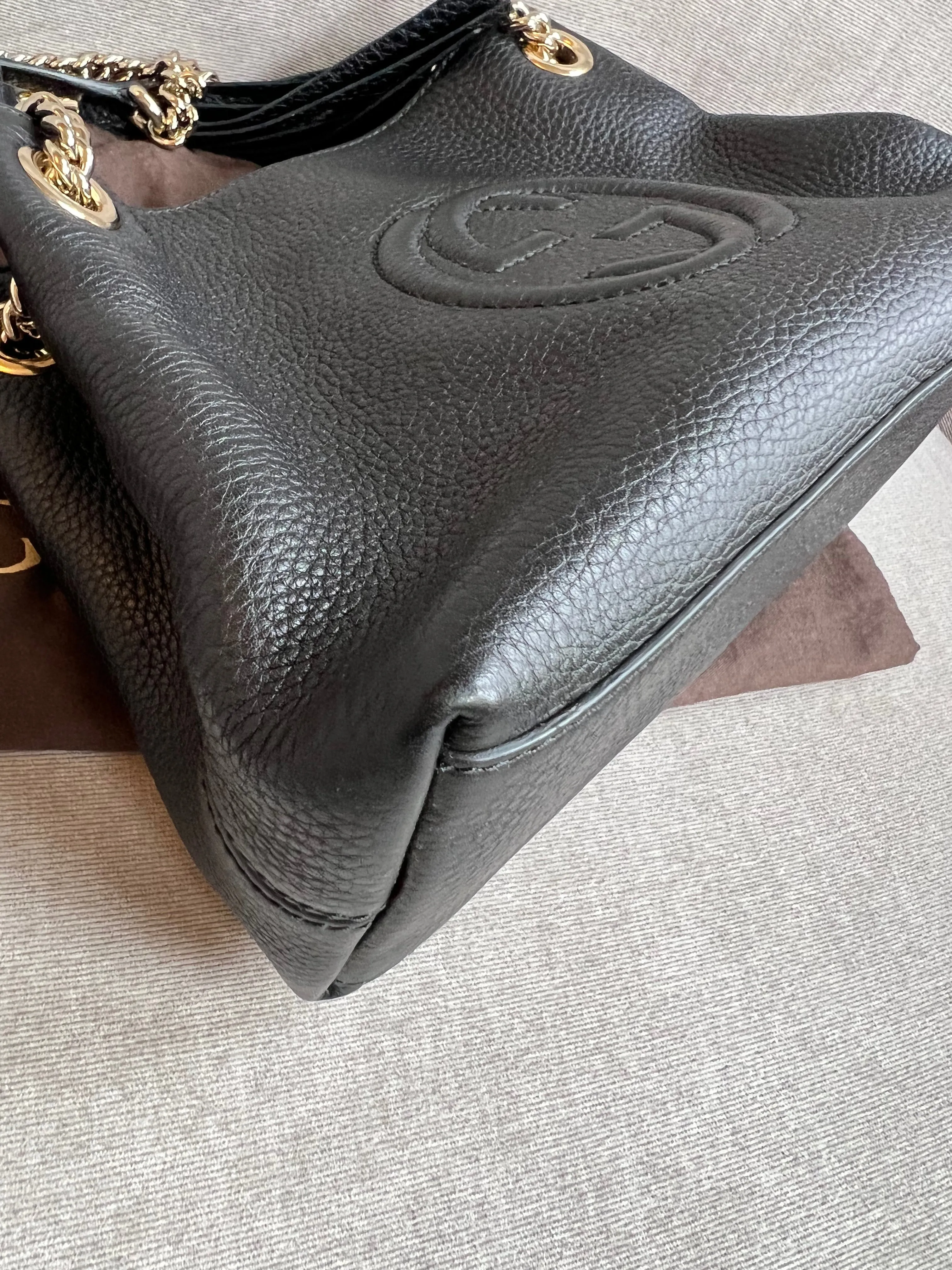 Gucci Black Mini Soho Chain Tote