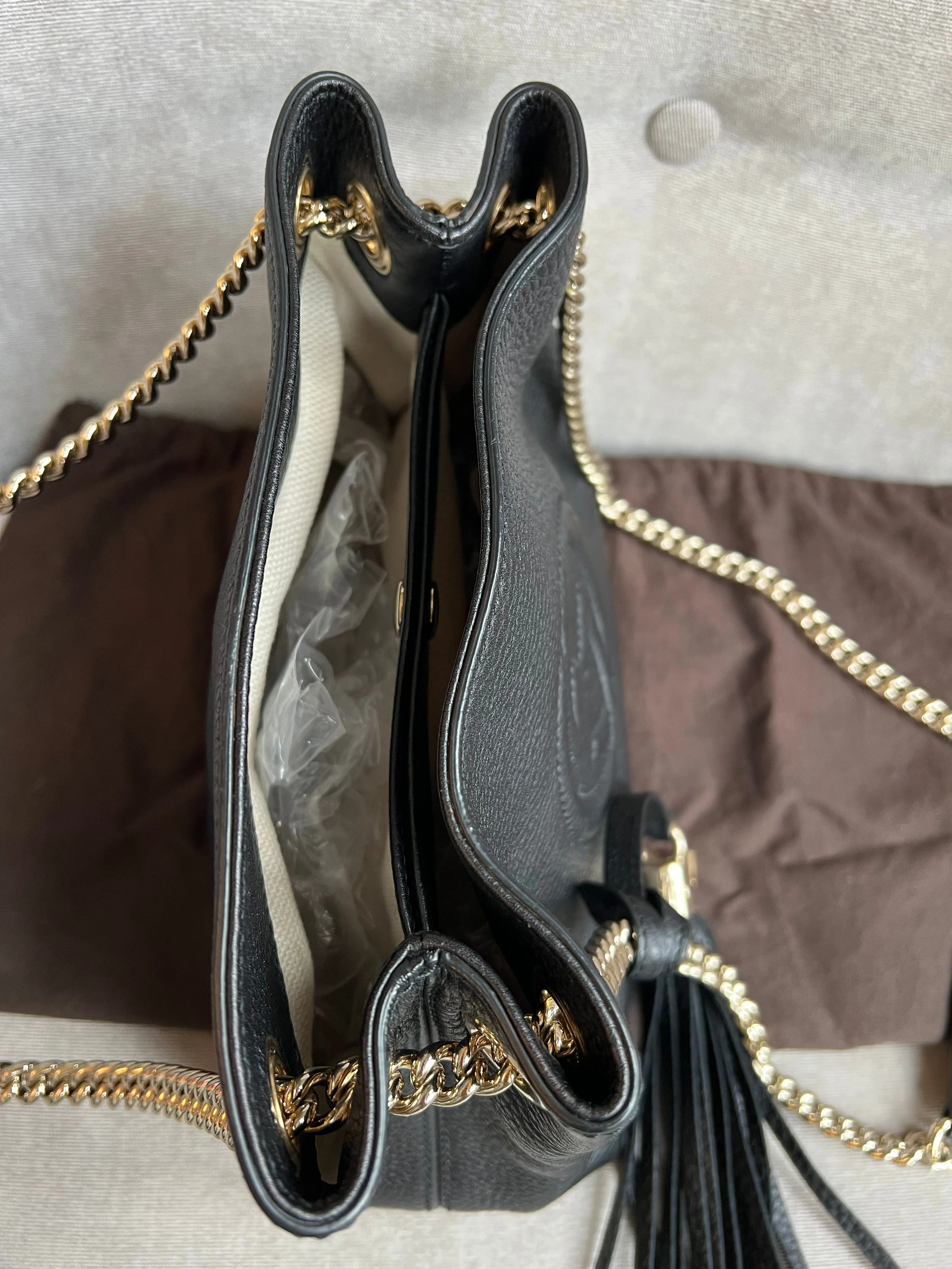 Gucci Black Mini Soho Chain Tote